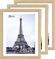 Vista 3 de VCK 8x10 Picture Frames - Black, Wide Border Solid Wood Frame, Display Photo in Horizontal and Vertical, for Home, Office, Gallery, Woodgrain