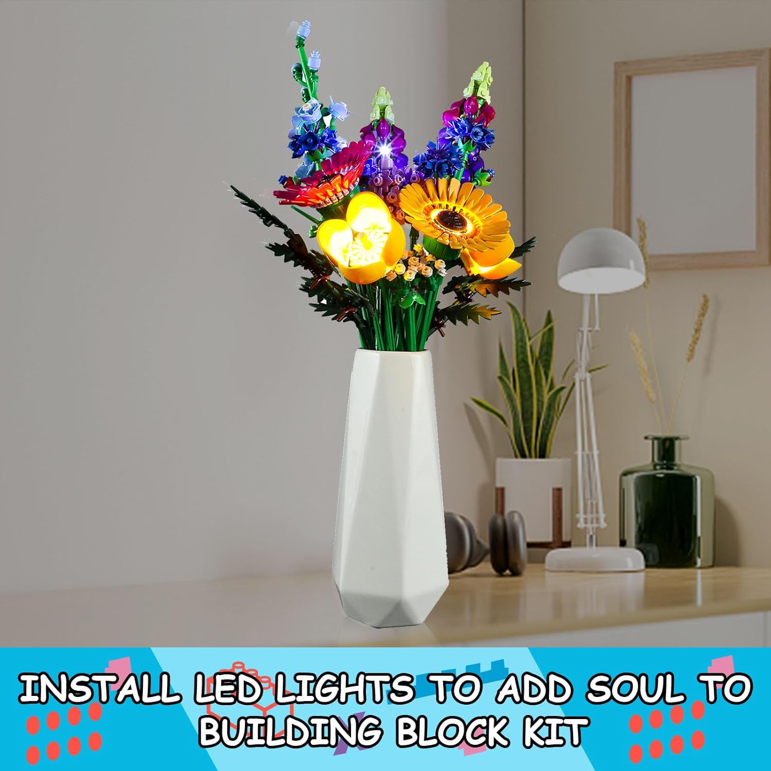 LED Light for Lego Wildflower Bouquet 10313 Set,Design and Configuration Compatible with Model 10313 (LED Light Only, Not Building Block Kit)