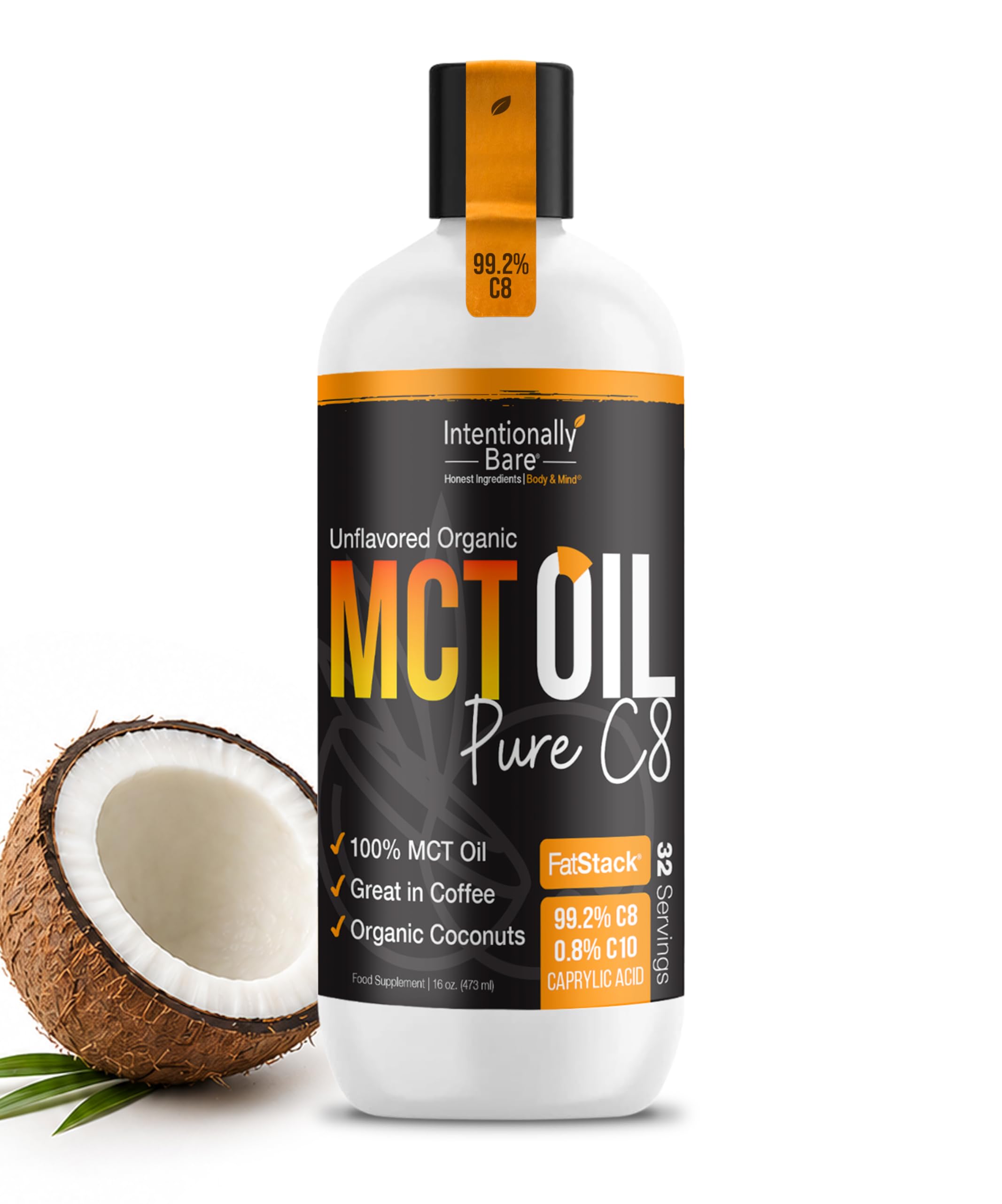 Intentionally Bare Organic Pure C8 MCT Oil