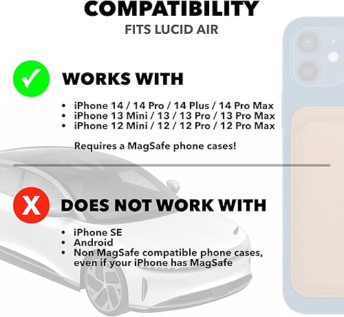 Miniatura 4 de Cargador de teléfono inalámbrico dual para Lucid Air, compatible con MagSafe iPhone 15, 14 - Almohadilla de carga rápida con reposabrazos, bandeja