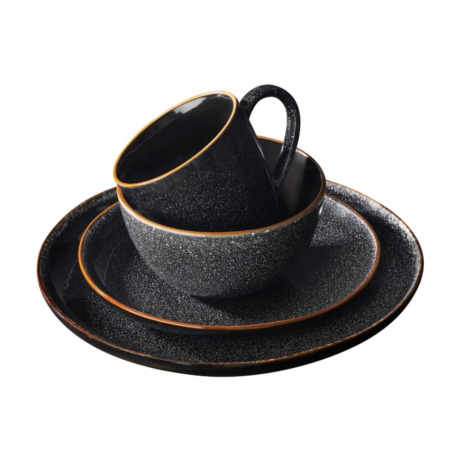 Service de table 16 pièces avec assiettes et plats pour usage quotidien chic