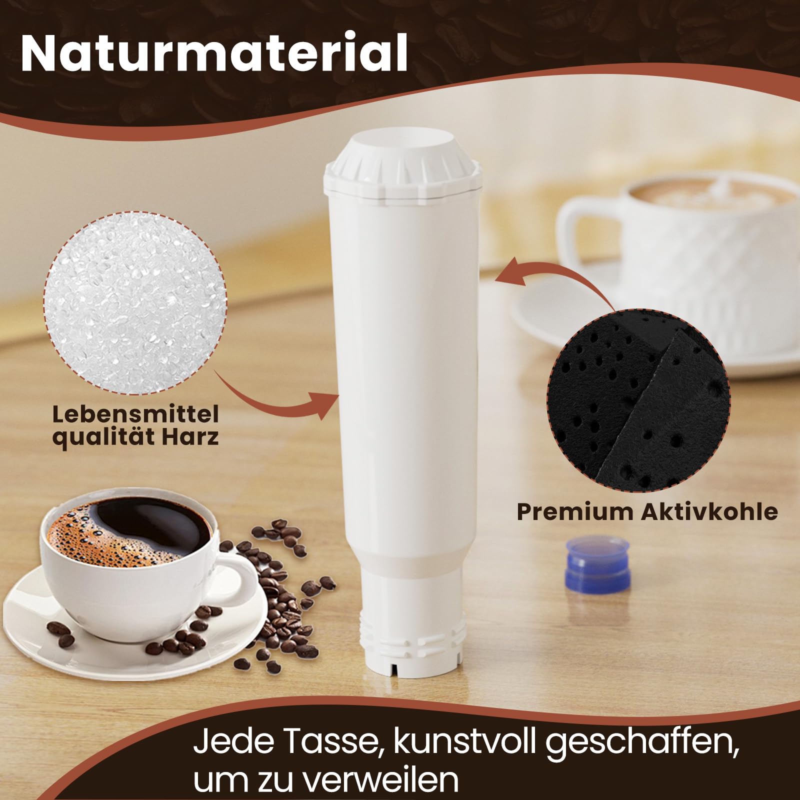 GOLDEN ICEPURE Filtr wody do ekspresu do kawy, kompatybilny z Krups F088 Pro Aqua, pasuje do wielu modeli AEG,Bosch, Siemens, Nivona, 4 sztuki (Uwaga: nieodpowiedni do Jura White)
