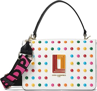 KARL LAGERFELD womens Simone Studded Satchel Crossbody