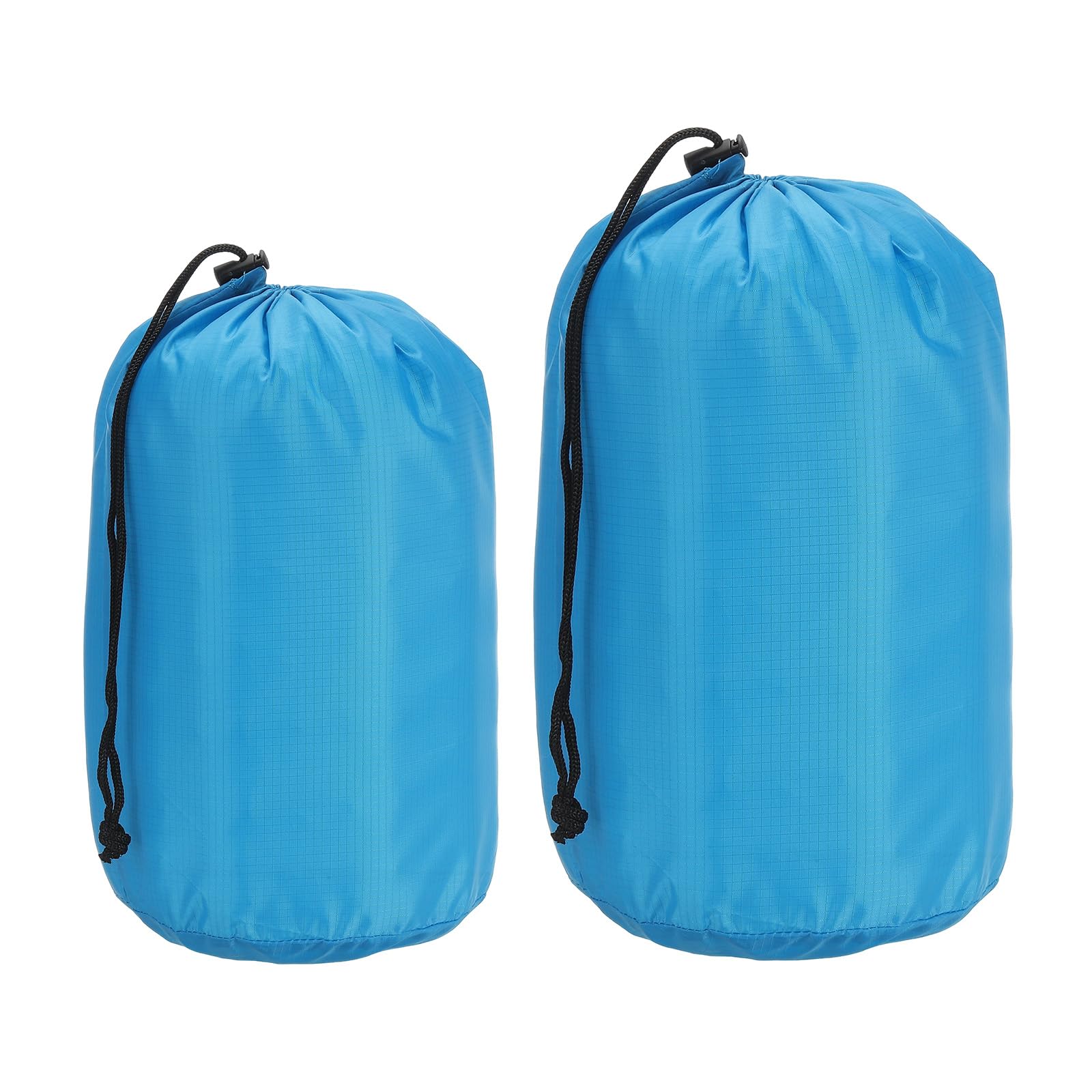 PATIKIL Stuff Sack 5x10/7x13, 2 Pcs Waterproof Outdoor Storage Sack Portable Drawstring Dust Flap Bag Sleeping Bag for Camping Hiking Backpacking, Blue