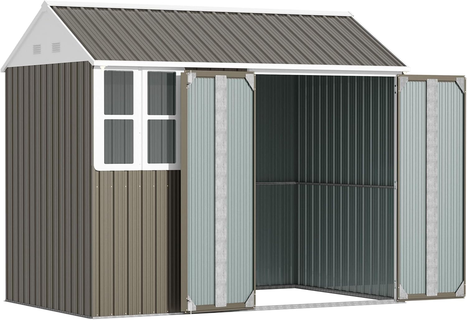 Extra Large Metal Garden Shed with Window and Double Doors