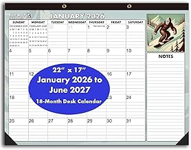 2026-2027 Monthly Desktop Calendar Large Bigfoot Themed 2026 | 22"x17" | January 2026 - June 2027 | Large Teacher Desk Calendar Desk Calendar Mat Desk Pad