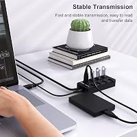 VEMONT USB 3.0 Hub 4 Port Aktív Adapter Tápegységgel és Kapcsolóval 6