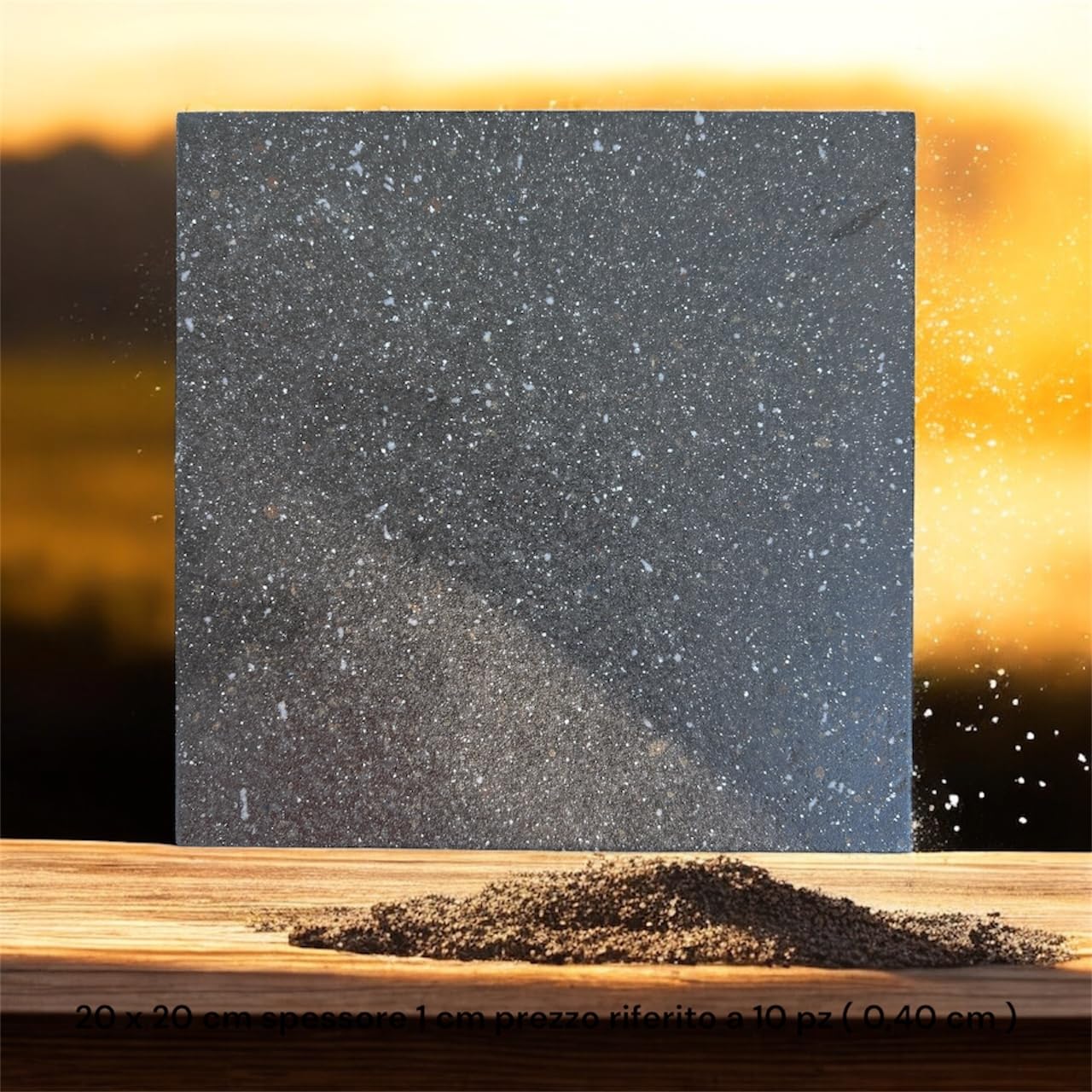 mattonella piastrella gres porcellanato adatta per interni e esterni formato 20 x 20 cm, Spessore 1 cm, Effetto Galassia Grigio Scuro, Confezione da 10 Pezzi