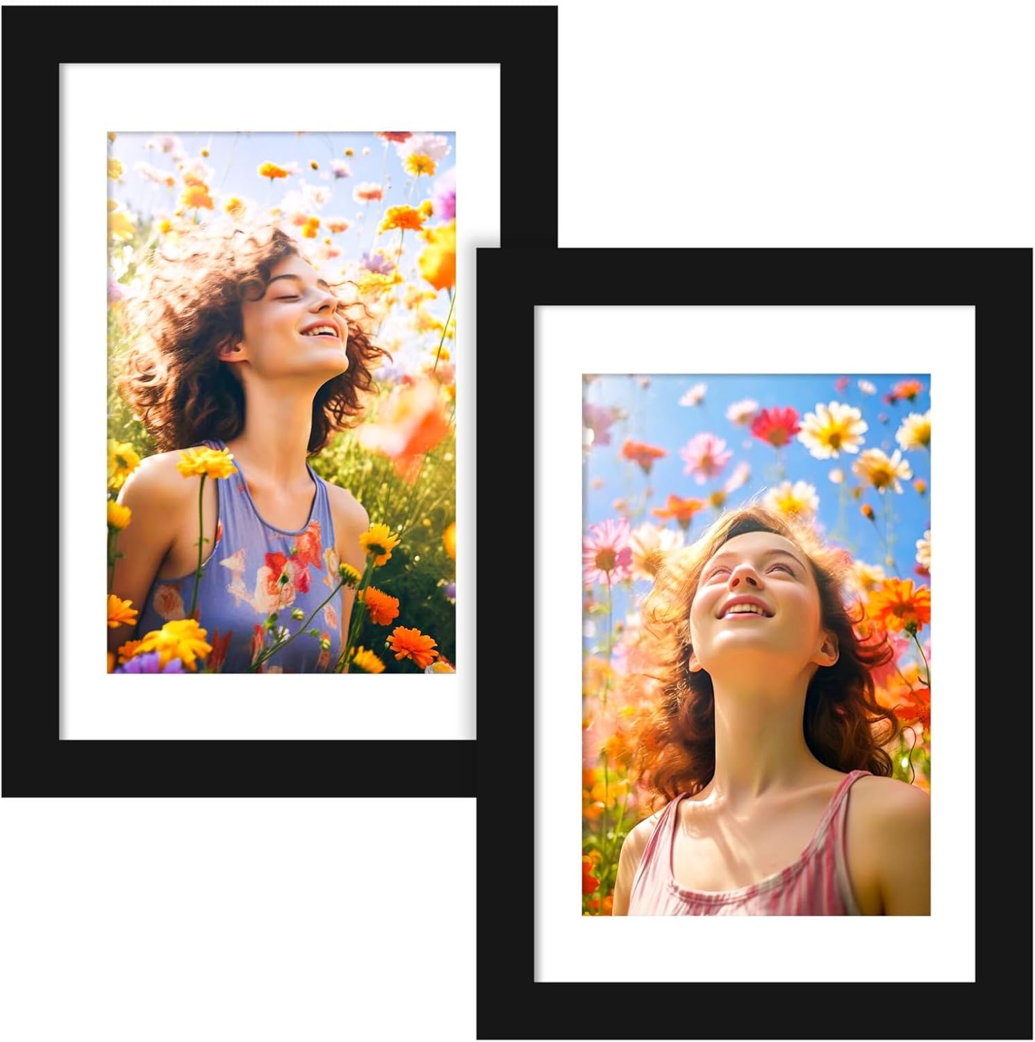 SYNTRIFIC Bundle Contains 5x7 Acrylic Picture Frame 5 Pack+4x6 Black Picture Frame 2 Pack(7 PACK)