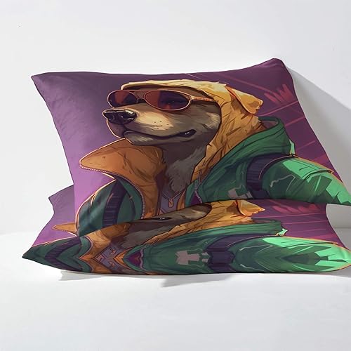 Miniatura 3 de Sábanas para perros tamaño King divididas para cama ajustable, divertidas sábanas de animales, sábanas estampadas y juego de 5 piezas, microfibra