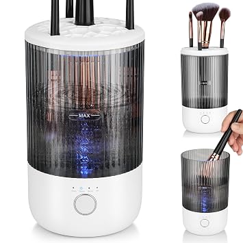 Electric Makeup Brush Cleaner Machine,Powerful Spinner Washer | for Makeup Brush /Sponge/Powder Puffs, Automatic USB Cosmetic Brushes Washing Tool Holder for All Size Beauty Makeup Brush