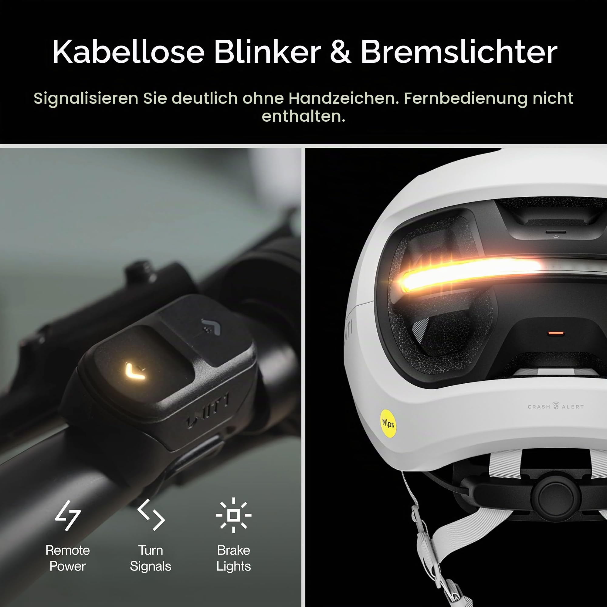 UNIT 1 Aura MIPS Smart-Fahrradhelm | Licht, Blinker & Aufprallalarm
