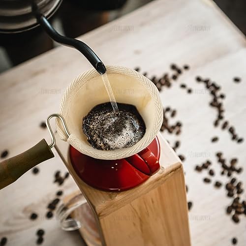 Miniatura 4 de AUEAR, Filtro de café con mango de madera, bolsa de tela de franela para café, filtro de calcetín