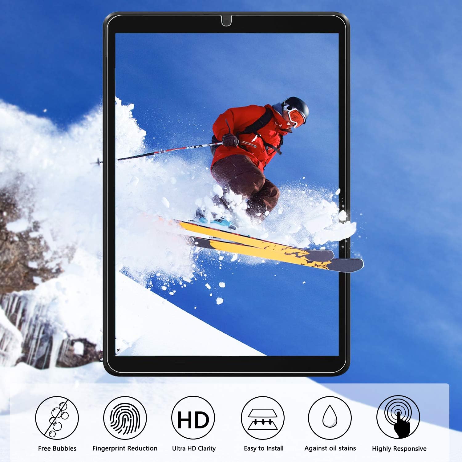 Orzero (2 Pack) Tempered Glass Screen Protector Compatible for Lenovo Tab M8 (8 inch), 9 Hardness HD (Lifetime Replacement)