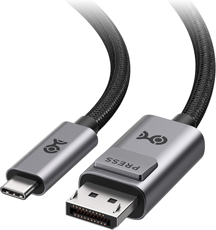 40Gbps Bidirectional USB C to DisplayPort 2.1 Cable, 6ft/1.8m | DP40 (UHBR10), 8K@120Hz / 4K@480Hz, DisplayPort to USB C Cable, No Power Delivery
