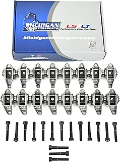 Michigan Motorsports LS3 Rocker Arms with Trunnion Upgrade Installed - Fits 6.0L 6.2L L99 L76 L92 L96 LSA Ly6 L77 LS9 - Ideal for Boosted & Cammed LS Engines