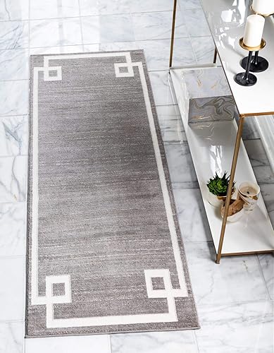 Unique Loom Uptown Collection - Alfombra Lenox Hill (2 pies 2 pulgadas x 6 pies 1 pulgada, grismarfil)