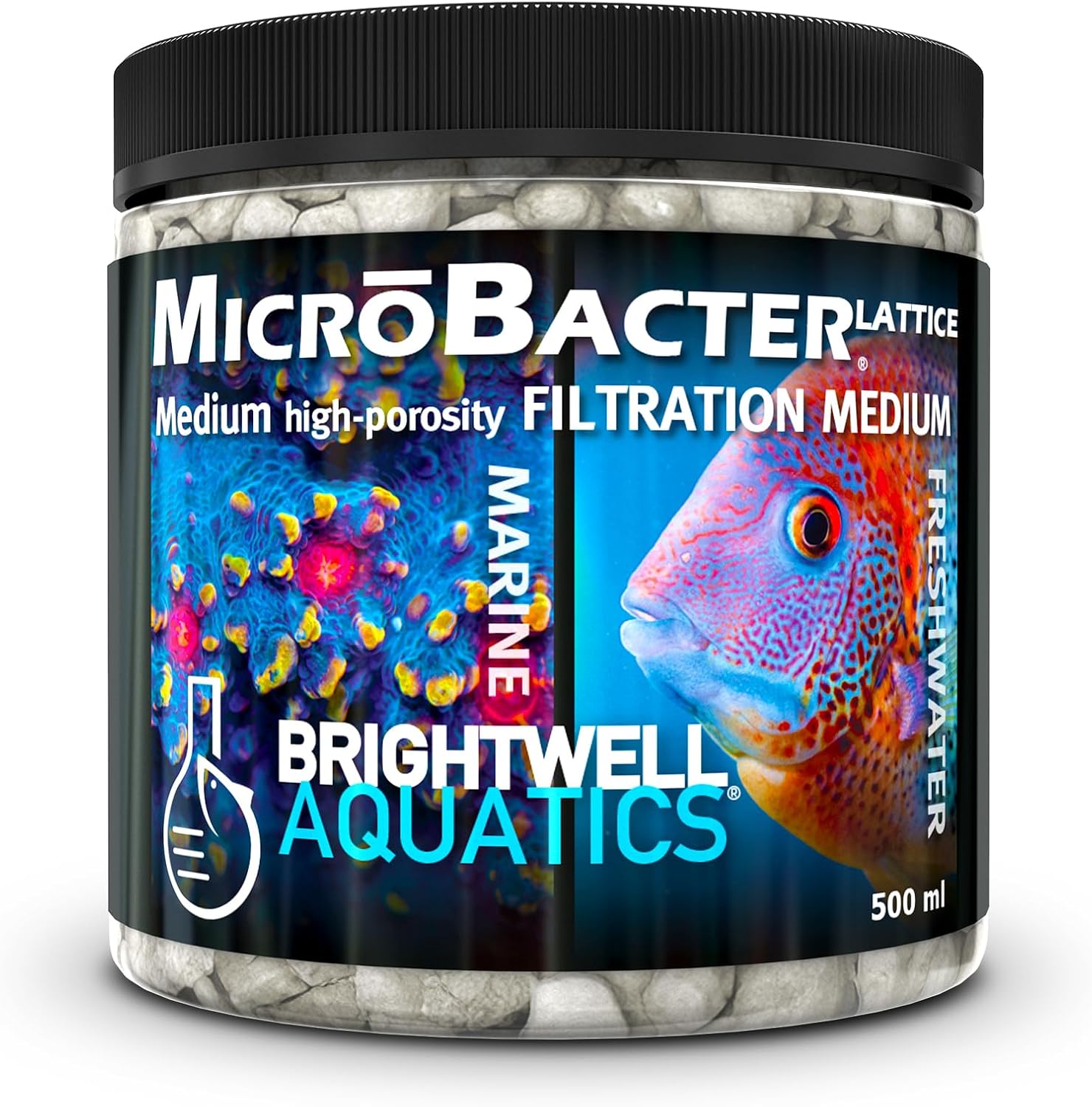 Brightwell Aquatics MicroBacter Lattice Medium – Porous Biological Filtration Medium for use in Freshwater, Planted, Brackish Aquariums and Systems, 20 Liter