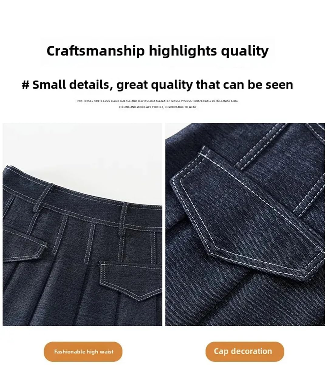 Mini abito da donna in denim stile preppy per gonna casual a linea A primavera