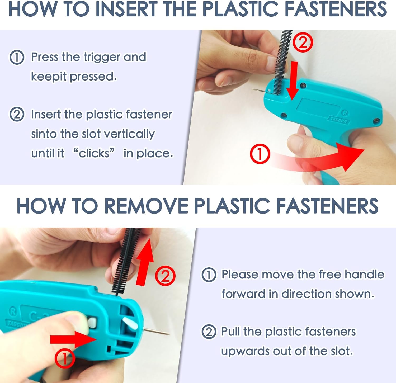 Mini Stitch Gun for Clothes - Quick Clothing Fixer - Handheld Fine Stitch Gun - Micro Tagging Gun Kit Includes 1000 Black Fasteners & 1000 White Fasteners, 6 Needle and Hard Case - Image 3