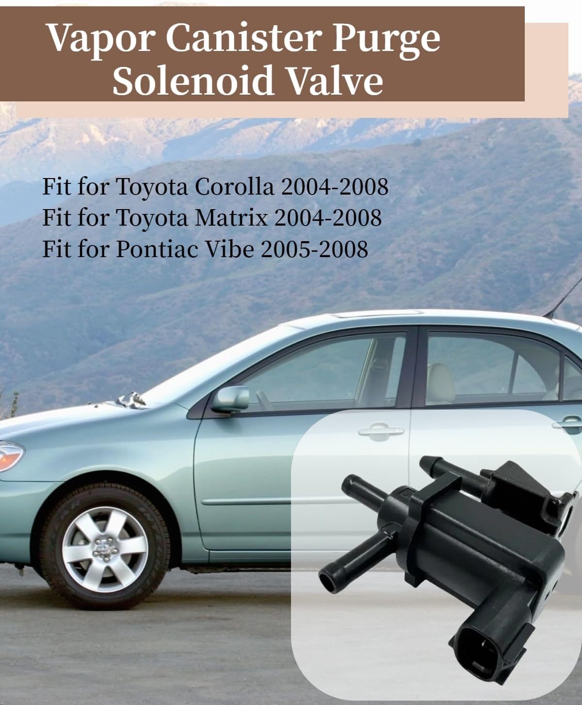 911-087 Vapor Canister Purge Solenoid Valve Fit for Toyota Corolla Matrix 2004-2008, Fit for Pontiac Vibe 2005-2008