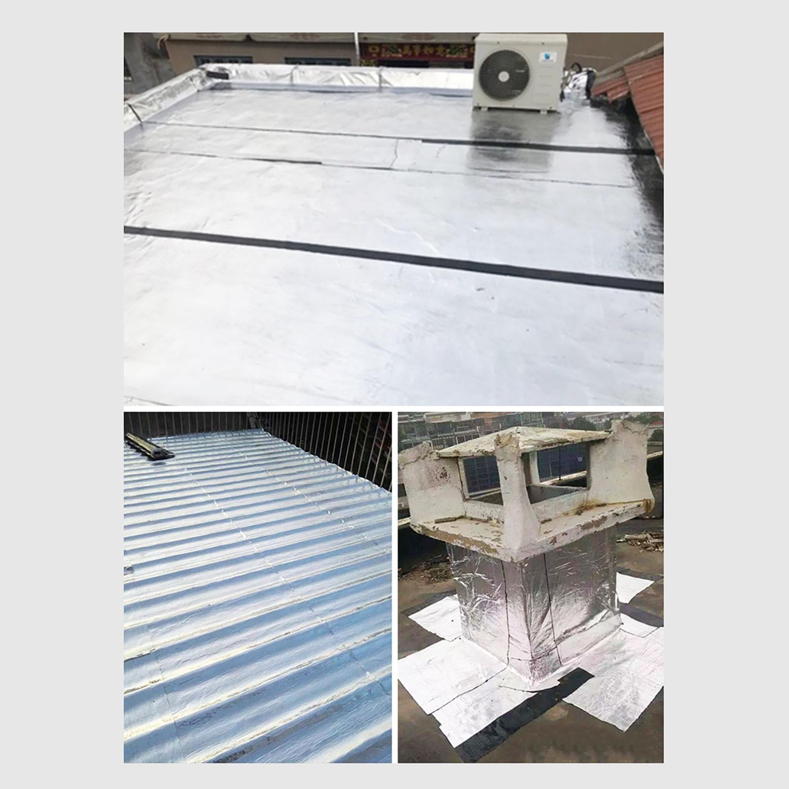 Cinta autoadhesiva impermeable para reparación de techos, sellador de betún de aluminio para paredes, techos y suelos, a prueba de fugas, 8,33 cm x 16,1 m, fácil de usar