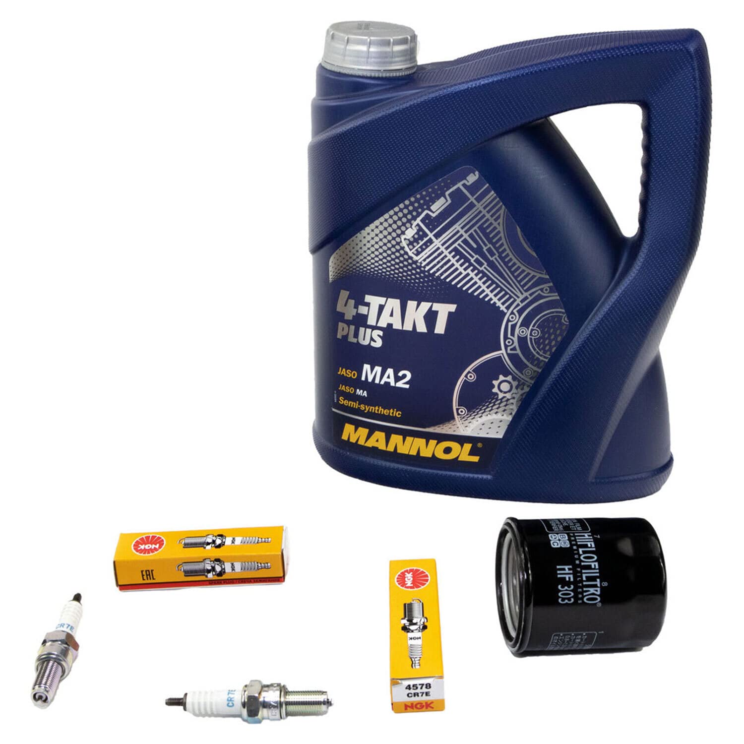 Wartungspaket Öl 4L + Ölfilter + Zündkerzen für Kawasa ki VN 800 VN800 Baujahr 1995-2006