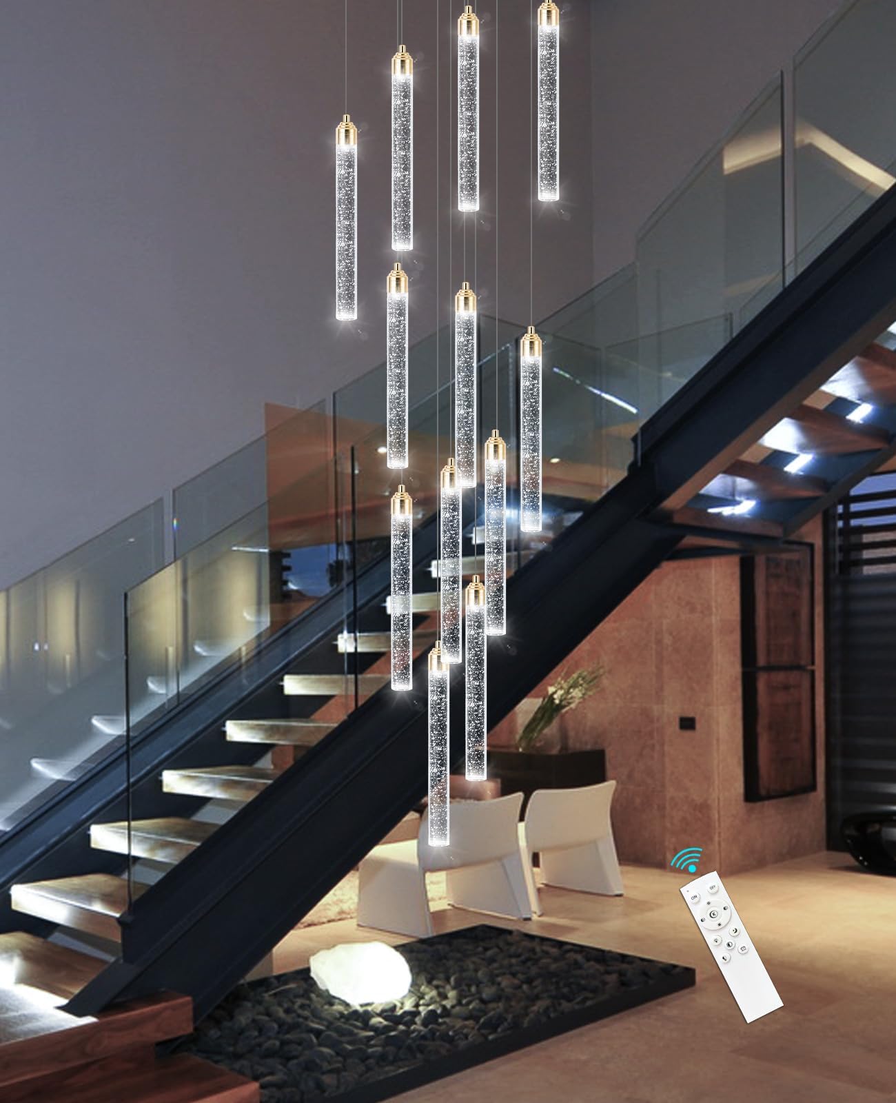 Lampadario a 12 luci Lampadari dimmerabili a LED per ingresso Lampada a sospensione a soffitto con montaggio a incasso Lampadari in cristallo per soggiorno Oro