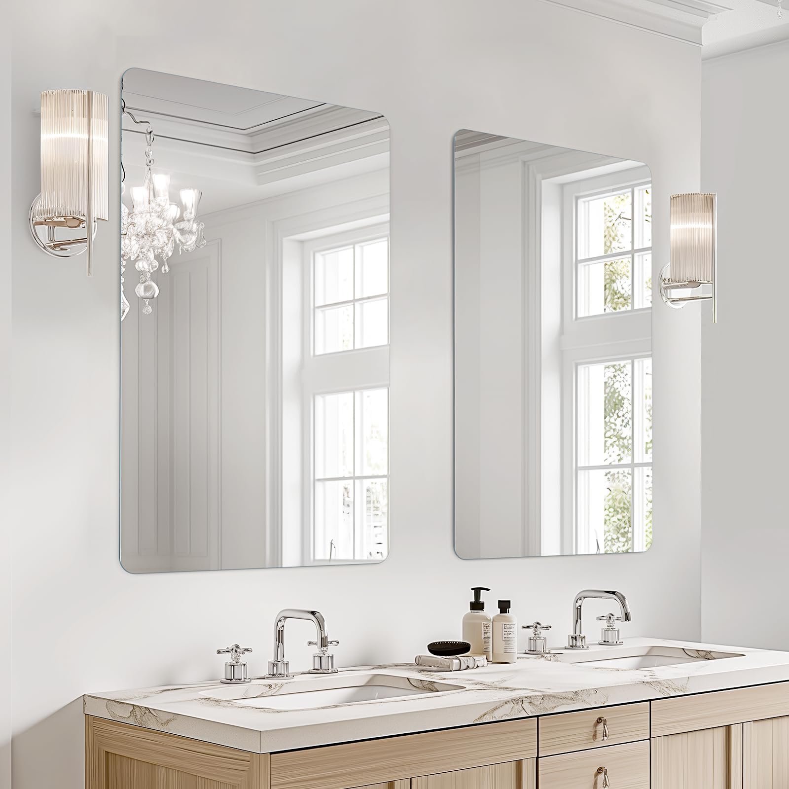 USHOWER 2-Pack Frameless Mirror