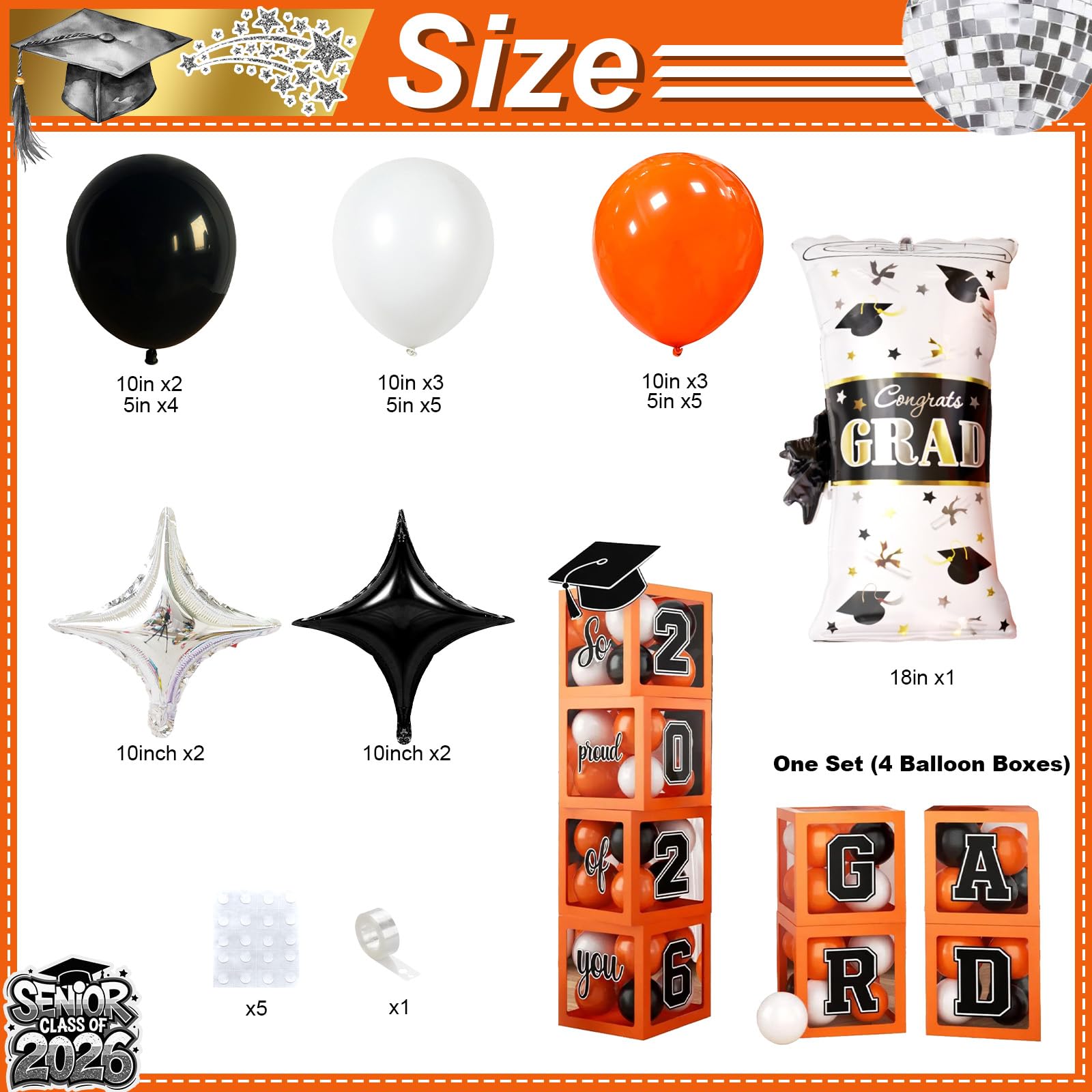 Kit d'arche de ballons verts et noirs avec boîtes à ballons, décoration de fête de remise de diplôme, confettis dorés, explosion d'étoile, trophées en aluminium