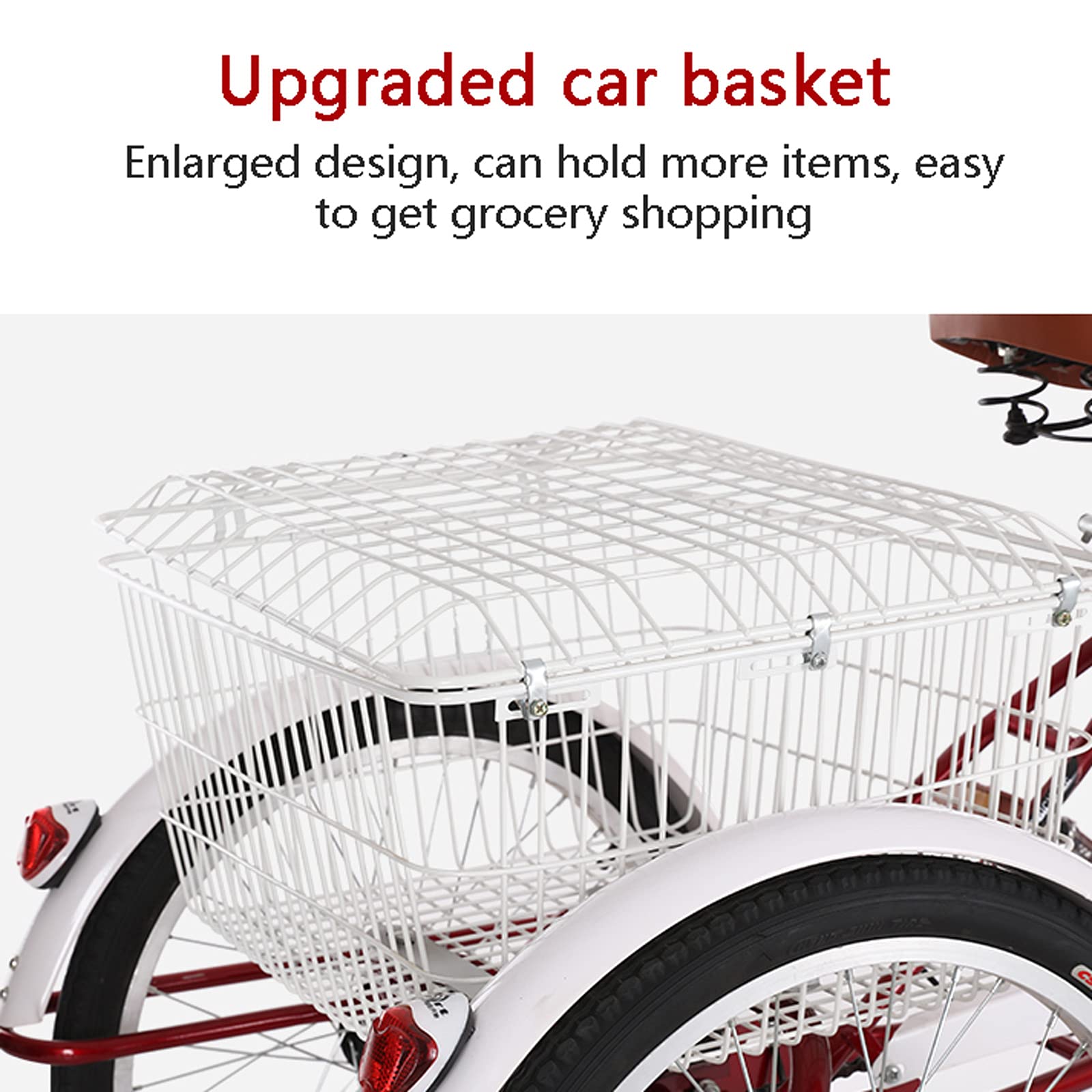 Bici a Tre Ruote Bici 20 Pollici Comfort Bikes Bike con Cestino della Spesa Triciclo Adulti Telaio in Acciaio ad Alto tenore Carbonio Cruise Trike Ricreazione Shopping Picnic Esercizio Ciclismo Peda