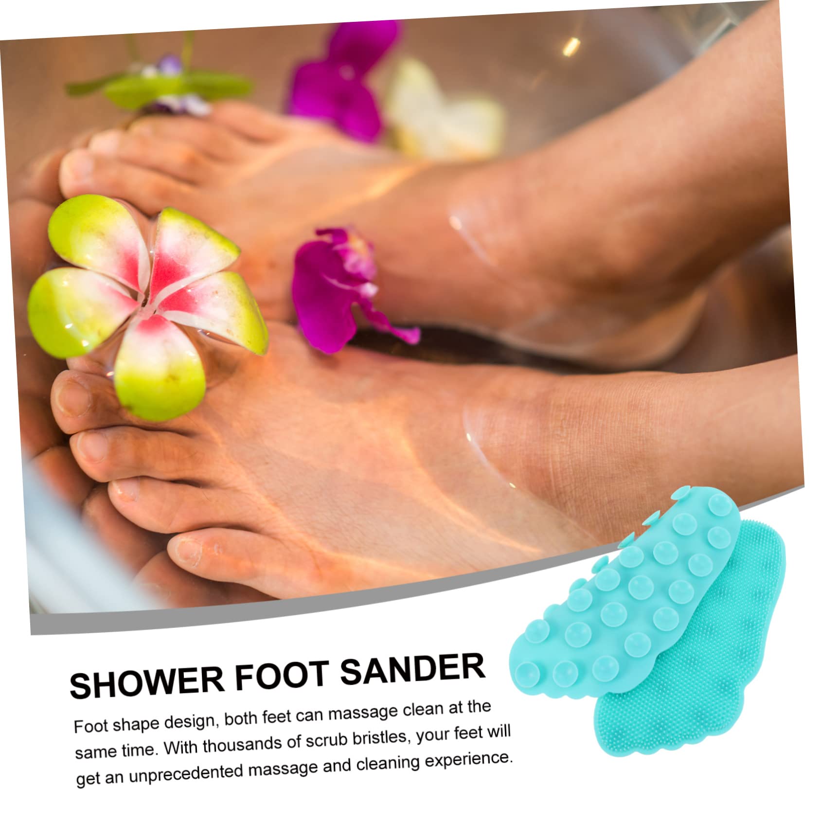 ERINGOGO Cepillo Masajeador De Pies De Silicona Alfombrilla Antideslizante Para Limpieza y Masaje De Pies Para Durezas y Circulación Sanguínea Color Azul