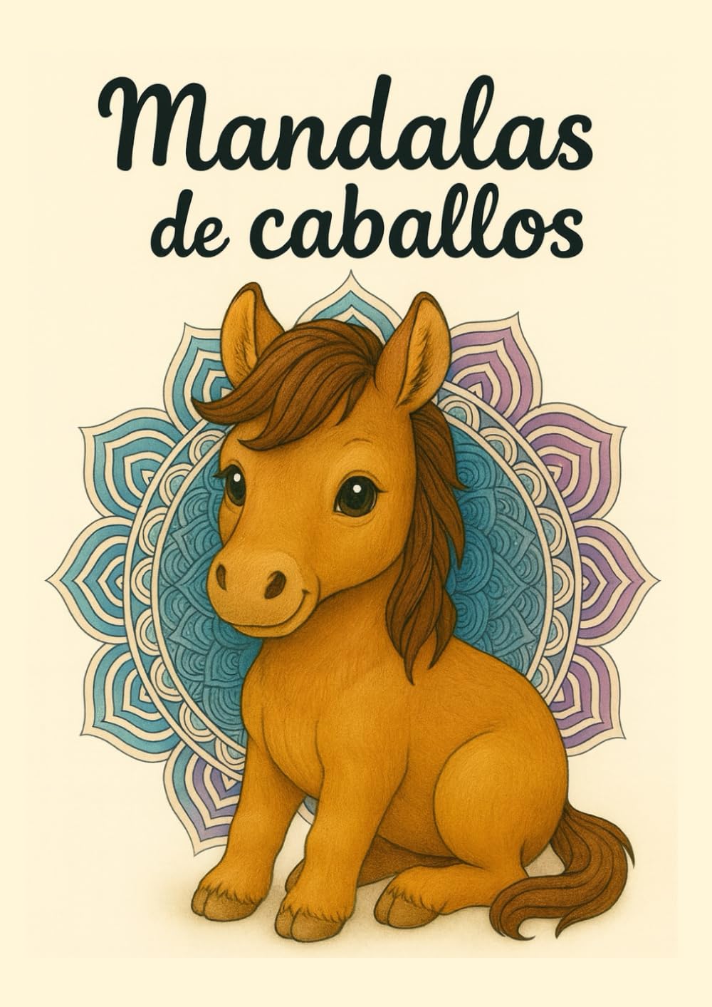 Mandalas de caballos: Libro de colorear con 30 adorables ilustraciones y páginas en blanco para evitar traspasos (Mandalas de animales)