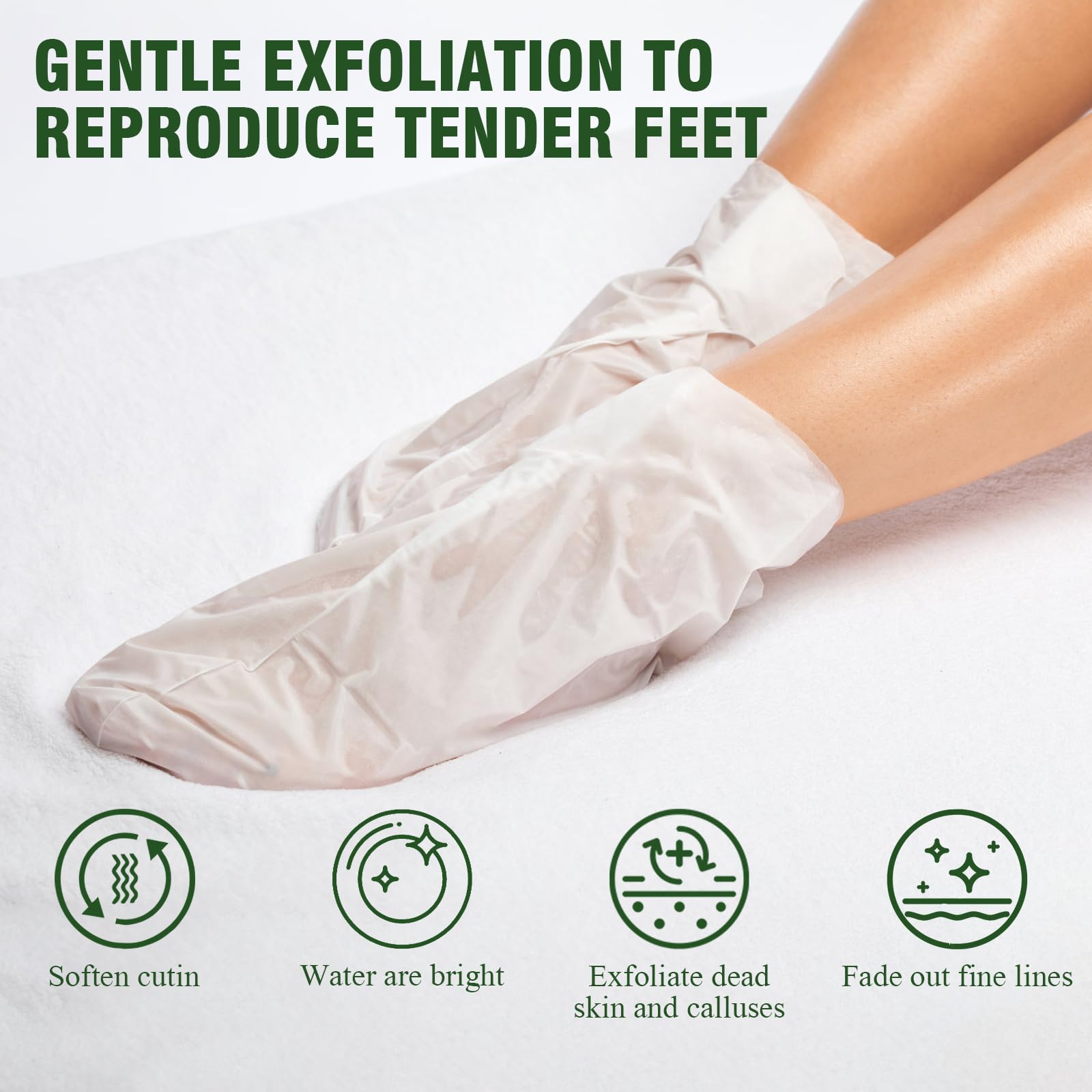 10 works Foot Mask Peel, Foot Peel Mask for Hard Skin Foot Exfoliating Socks - Image 3