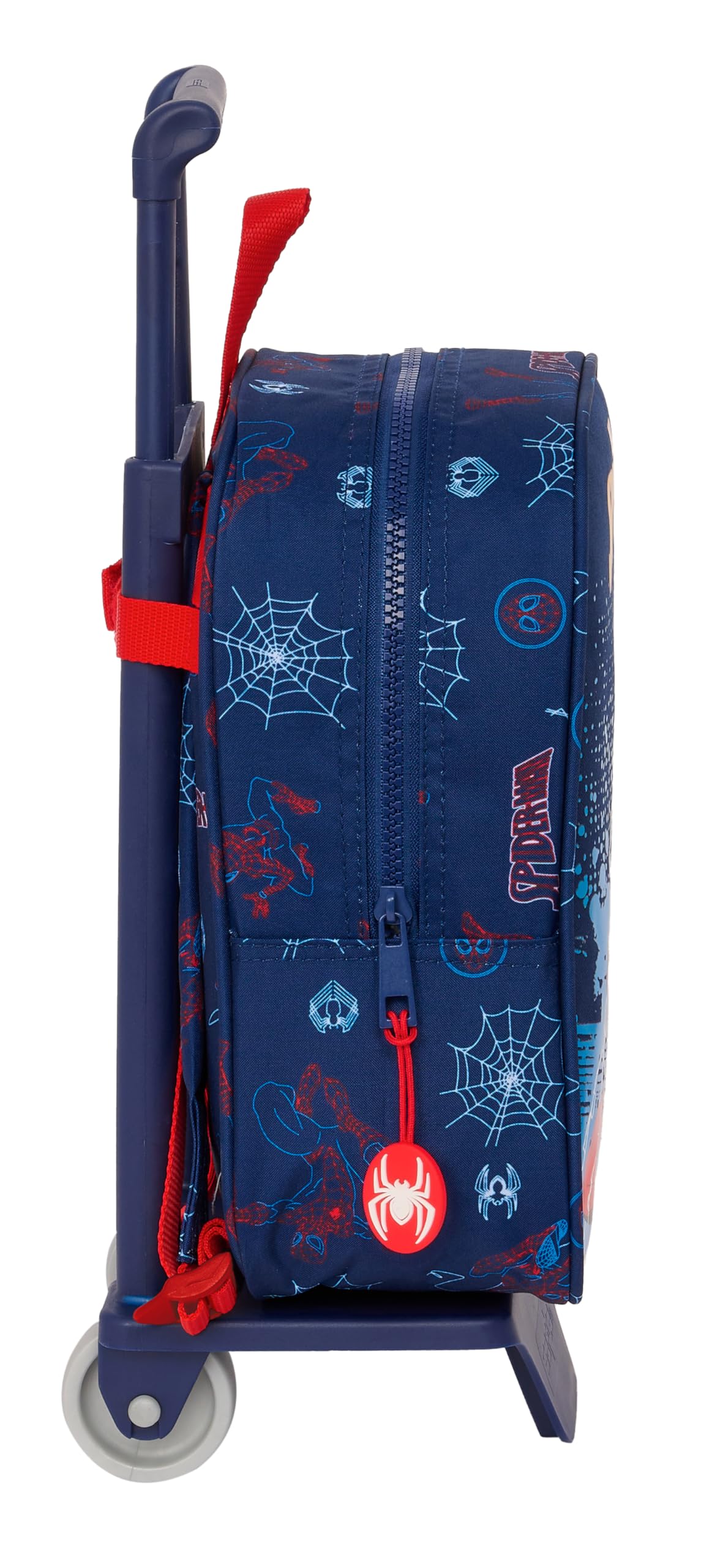 Safta SPIDERMAN NEON Plecak do przedszkola z wózkiem, idealny dla dzieci w różnym wieku, wygodny i wszechstronny, jakość i wytrzymałość, 22 x 10 x 27 cm, granatowy, Granatowy, Estándar, zwykły