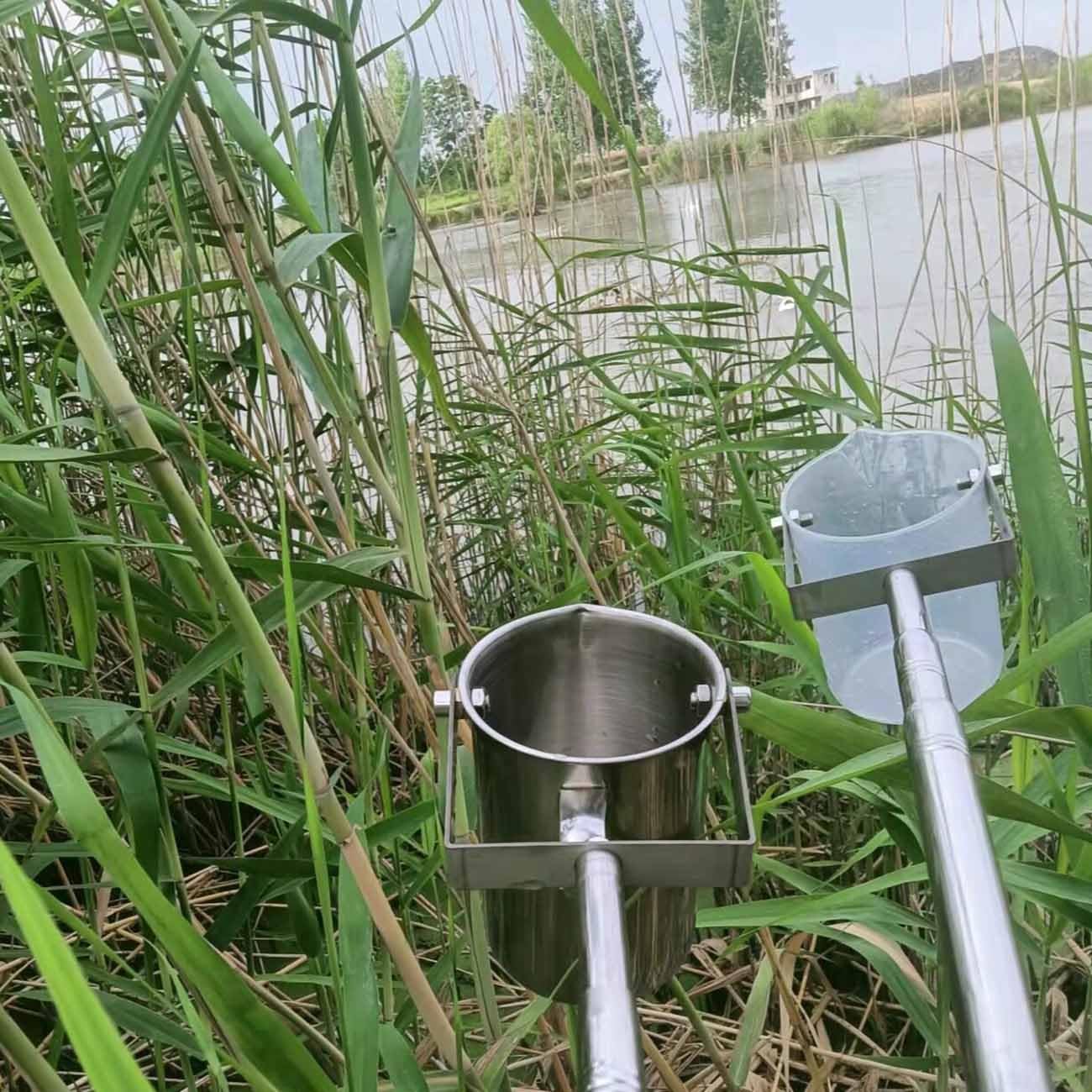 Cucharón telescópico para muestras de agua, 2-20 pies, poste de muestreo ajustable de acero inoxidable, cucharón de péndulo de 500 ml/1000 ml para pruebas eficientes de calidad del agua