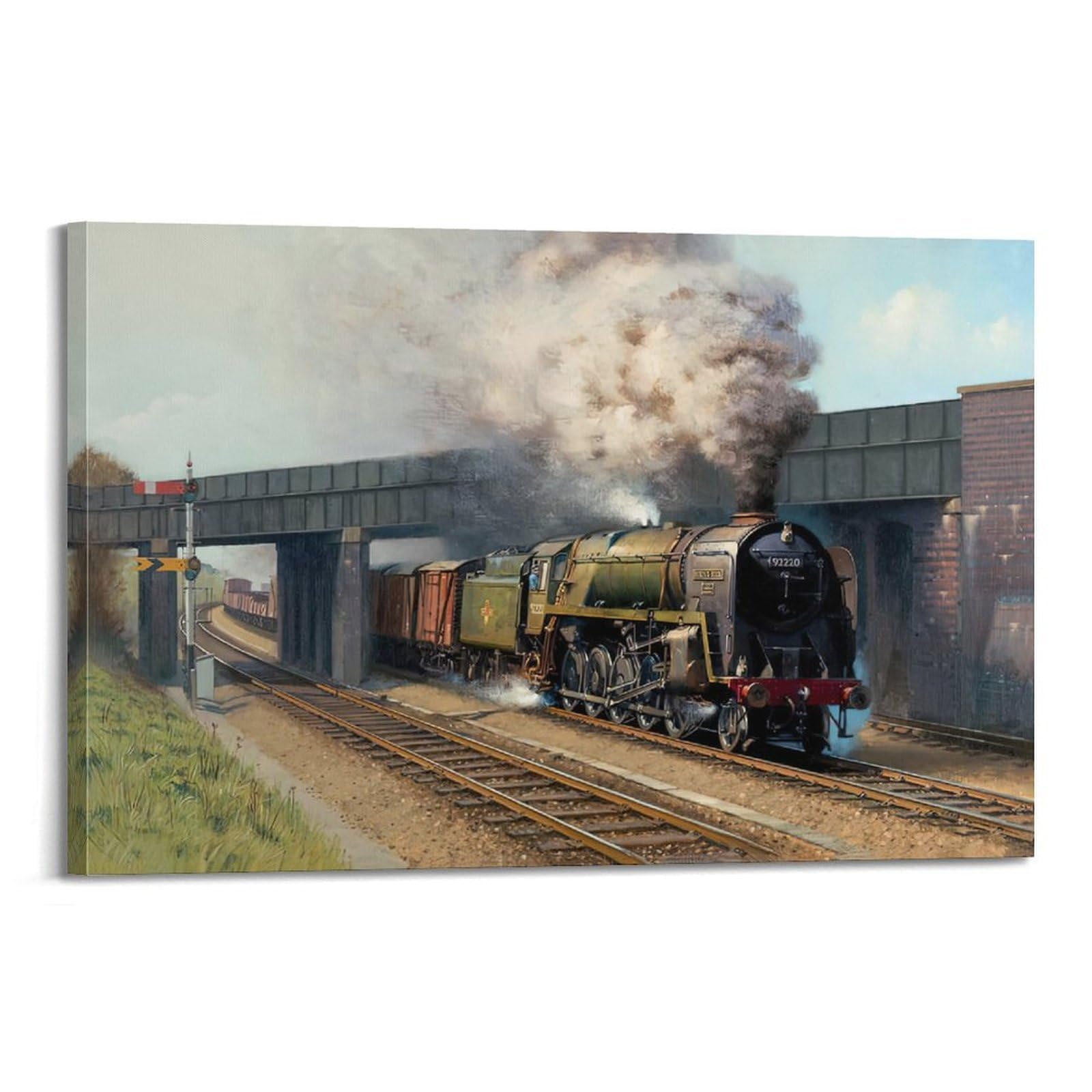 HUIYHB Vintage Steam Train Poster 92220 Poster Decorative Painting Canvas Wall Posters And Art Picture Print Modern Family Bedroom Decor Posters 24x36inch(60x90cm)
