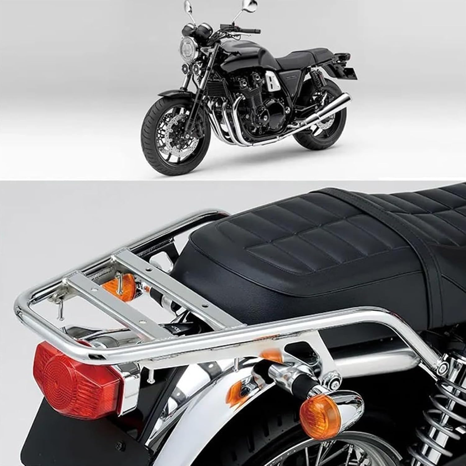 Compatible with Honda CB1100 CB1100 EX CB1100 RS 11-22 Motorcycle Rear Luggage Rack Chrome Cargo Carrier Steel Rear Tail Storage Rack Top Case Holder Support Bracket Motorcycle Accessories(CB1100)