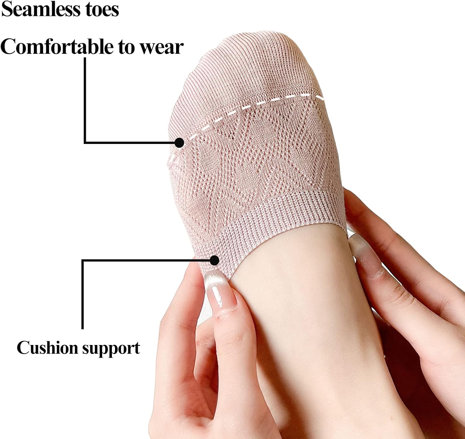 BIVOLU Womens Low Cut Thin Breathable Cotton Causal Socks Non Slip No Show Socks for Women Liner Flats Socks 6 pack - Image 4