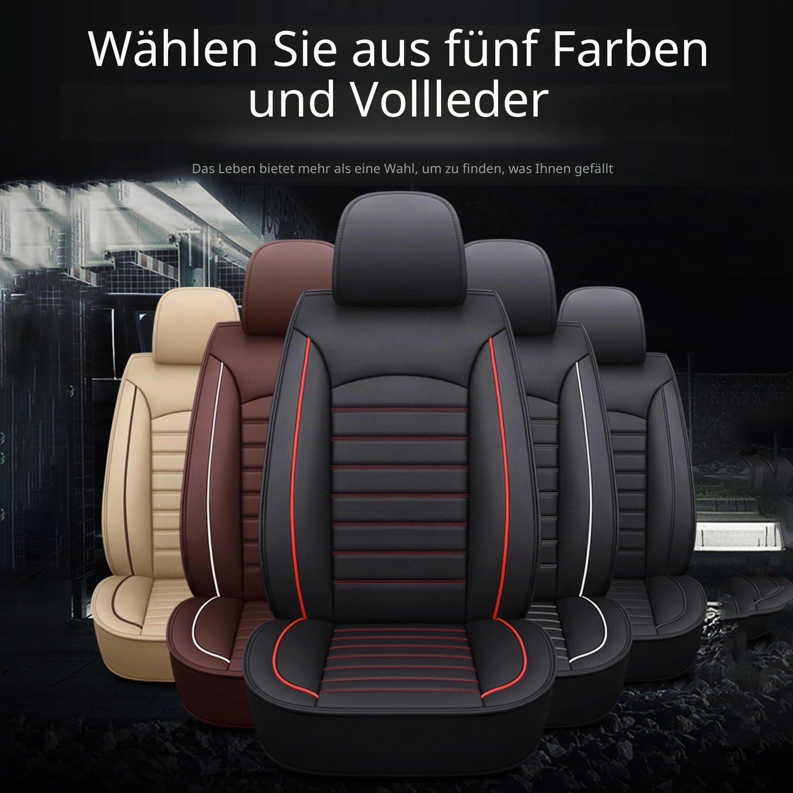 2 Stück Auto-Sitzbezug, für VW Caddy Maxi 2004-2025 Abnehmbarer Sitzbezug Leder verschleißfest und staubdicht Mit Aufbewahrungstasche,C Black