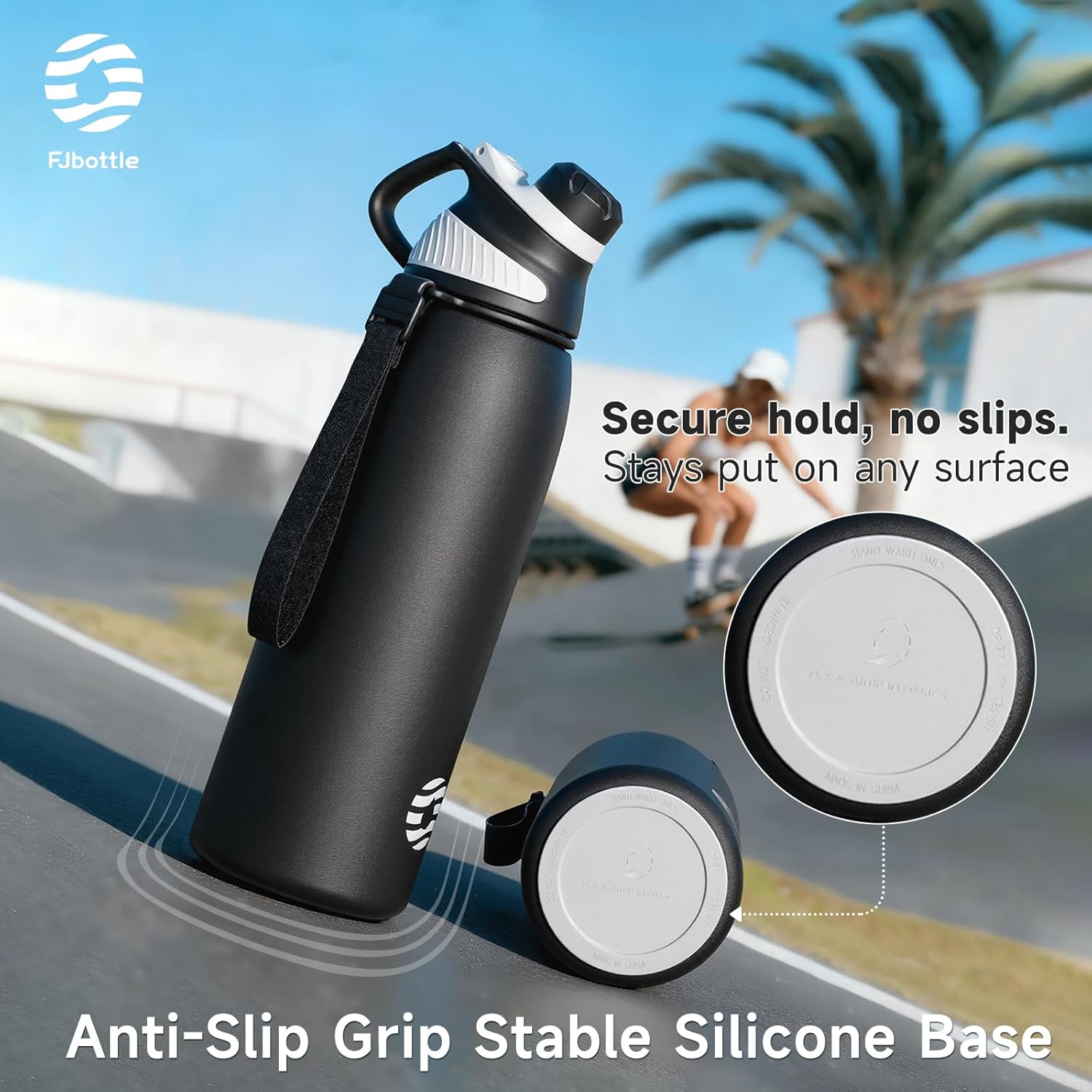 Fjbottle Insulated Stainless Steel Water Bottle, 32 Oz Leakproof Water Bottles, Ice Reusable Tumbler, Double Wall Vacuum Jug, Lightweight Durable for Traveling & Sports, Workout, 32oz - Image 5