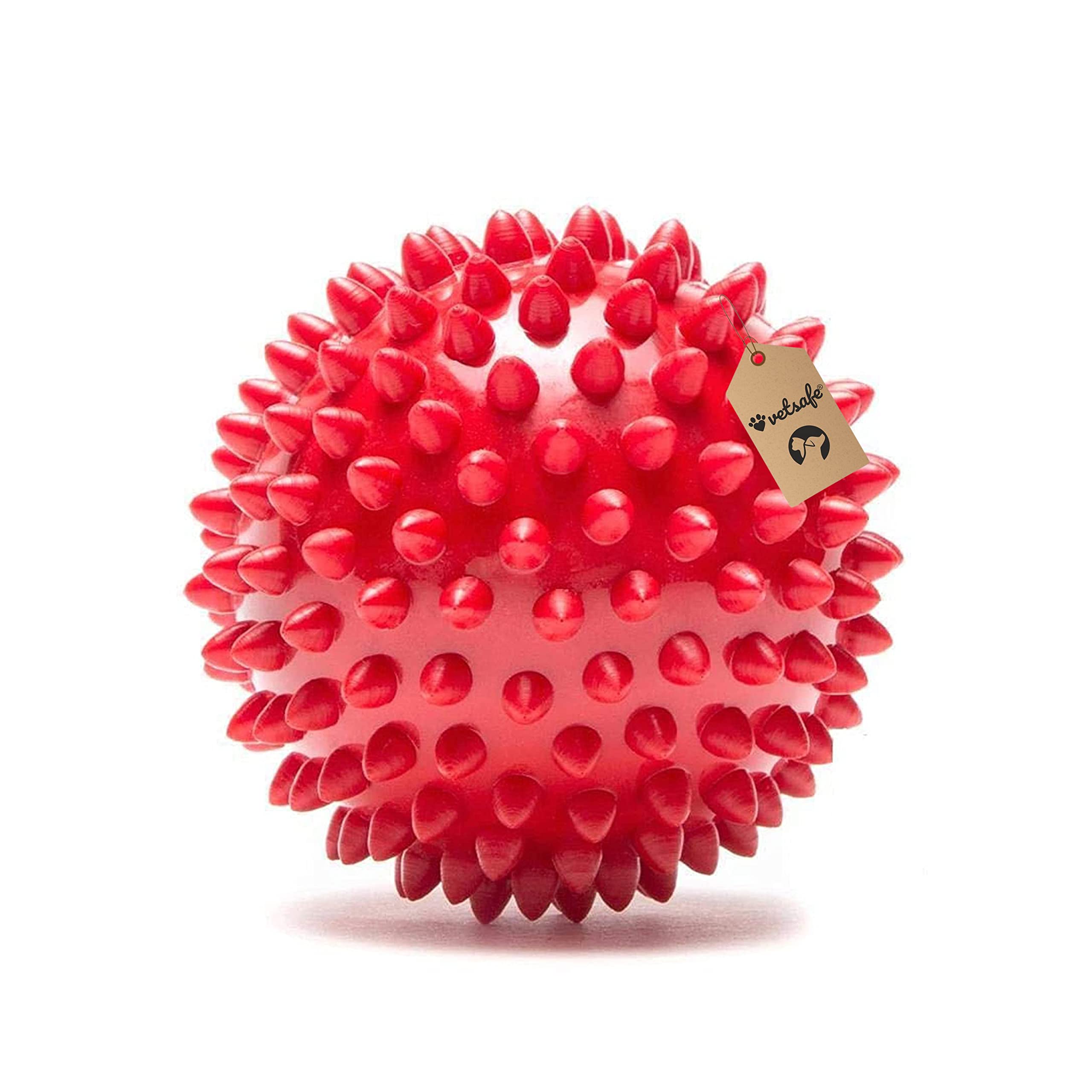 VetSafe Natural Rubber Spike Ball - 2.5inch/ 6.35cm | Suitable for Small to Medium Dogs and Puppies | Chewing, Teething, and Training Bouncy Ball Toy (B0B4WRNPHQ) Amazon Price History, Amazon Price Tracker