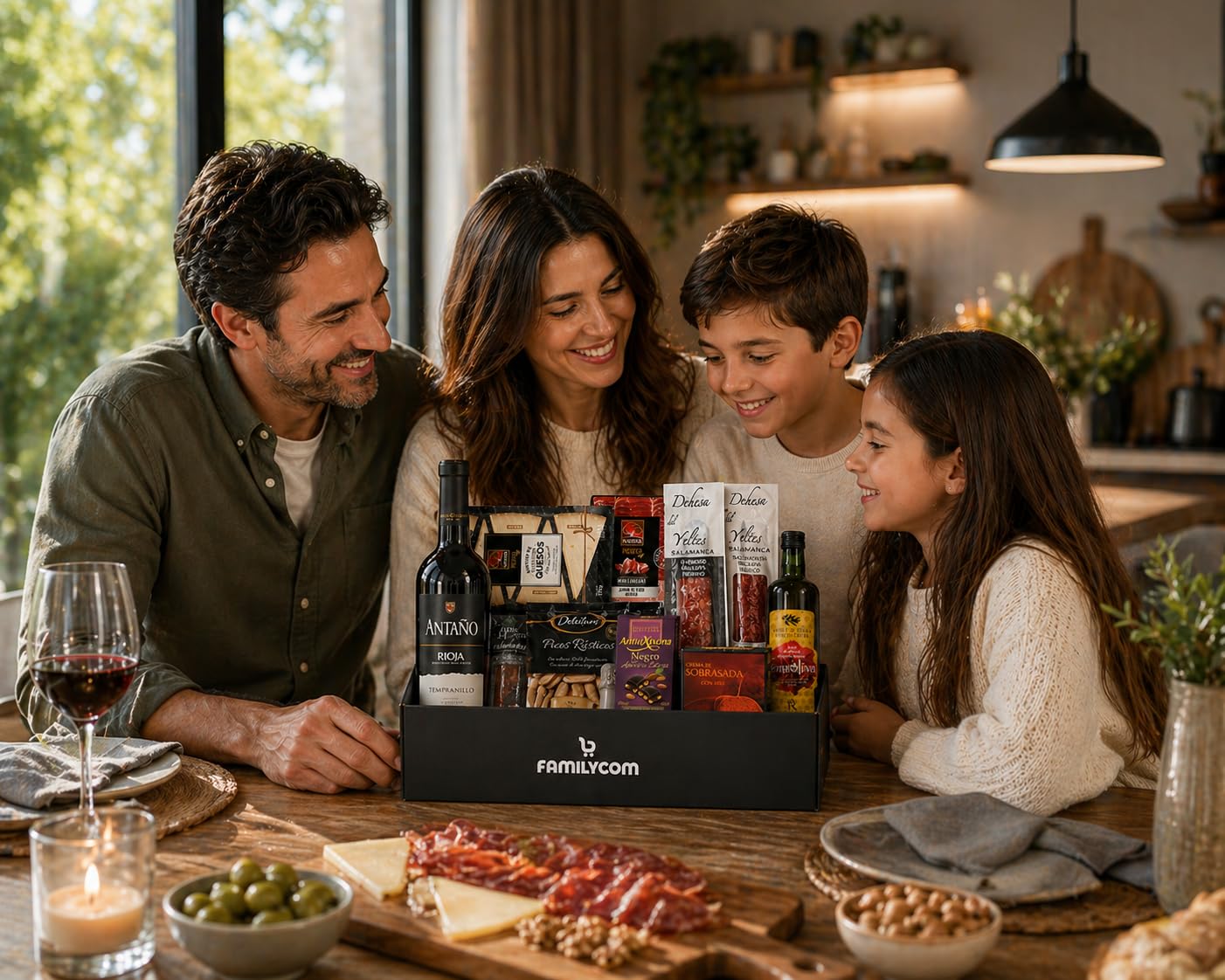 Cesta Gourmet con Ibéricos, Bombones, Chocolate, Vino, Embutidos, Aceite de Oliva Virgen - Regalo Original para Empresa y Particulares