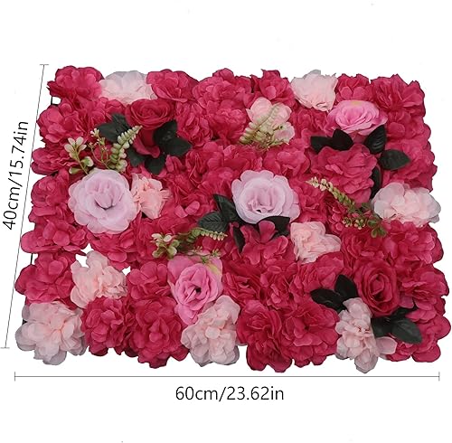 Vista 158 de 20 paneles de pared de flores artificiales, decoración de pared de 24 x 16 pulgadas, paneles decorativos de flores de hortensias para el hogar, 20