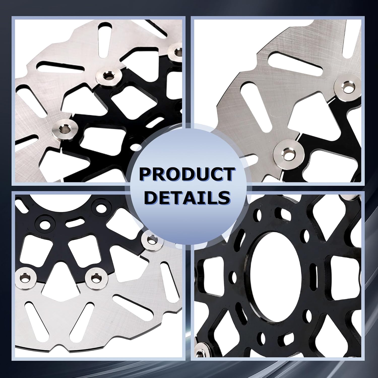 11.5" Floating Brake Rotor 2Pcs Front Disc Compatible with Harley Davidson Touring Dyna Sportster Softail Early Super Glide 2000-2014, Update Stainless Steel Floating Brake Rotor