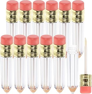 FOMIYES 36 pcs Pencil Shaped Empty Lip Gloss Tubes Containers Gloss Tubes Containers Clear Mini Refillable Lip Oil Bottles (As Shown)