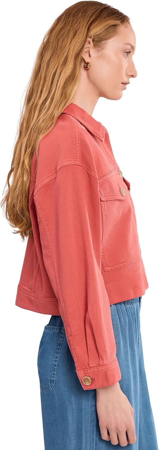 Liverpool Los Angeles Petite Oversized Cropped Denim Jacket