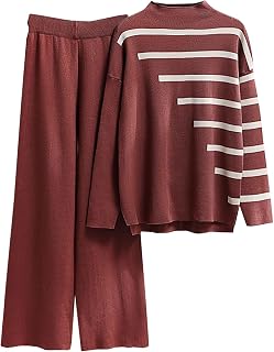 Yihaojia Sweater Sets Women 2 Piece Lounge Sets Long Sleeve Knit Pullover Tops Wide Leg Pants Amazon of Day Sale Cyber of Monday Sale Deals of The Day