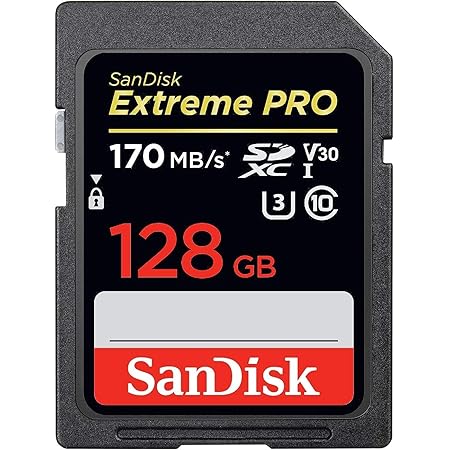 SanDisk Extreme PRO 128GB SDXC Memory Card up to 170MB/s, UHS-1, Class 10, U3, V30
