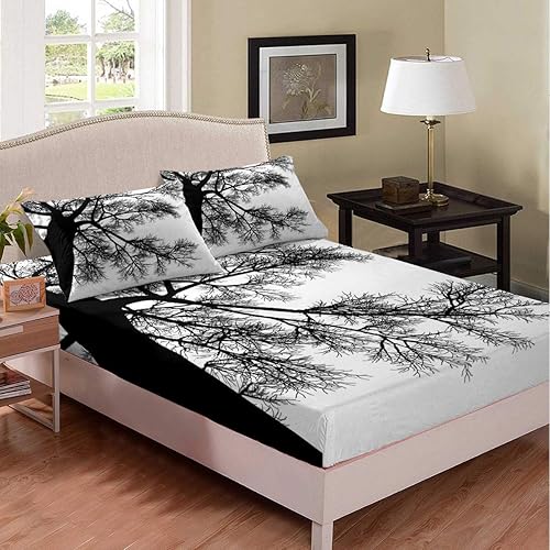 Miniatura 1 de Erosebridal Juego de ropa de cama de ramas, tamaño Queen, sábana bajera ajustable de árbol de árbol natural para adolescentes, adultos, mujeres,